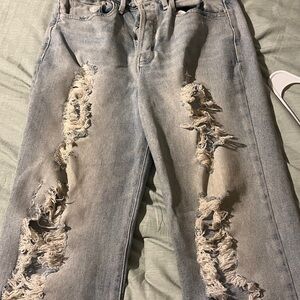Hollister Light Blue Distressed Boyfriend Jeans